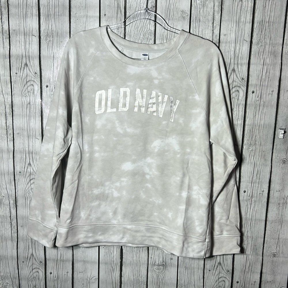 Old navy logo tie dye crew neck sweatshirt size large